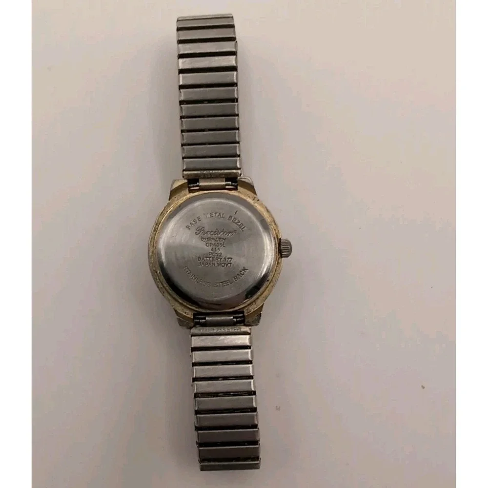 PRECISION Wristwatch GP435L DATE washed gold-tone STEEL FLEXBAND New‎ battery
